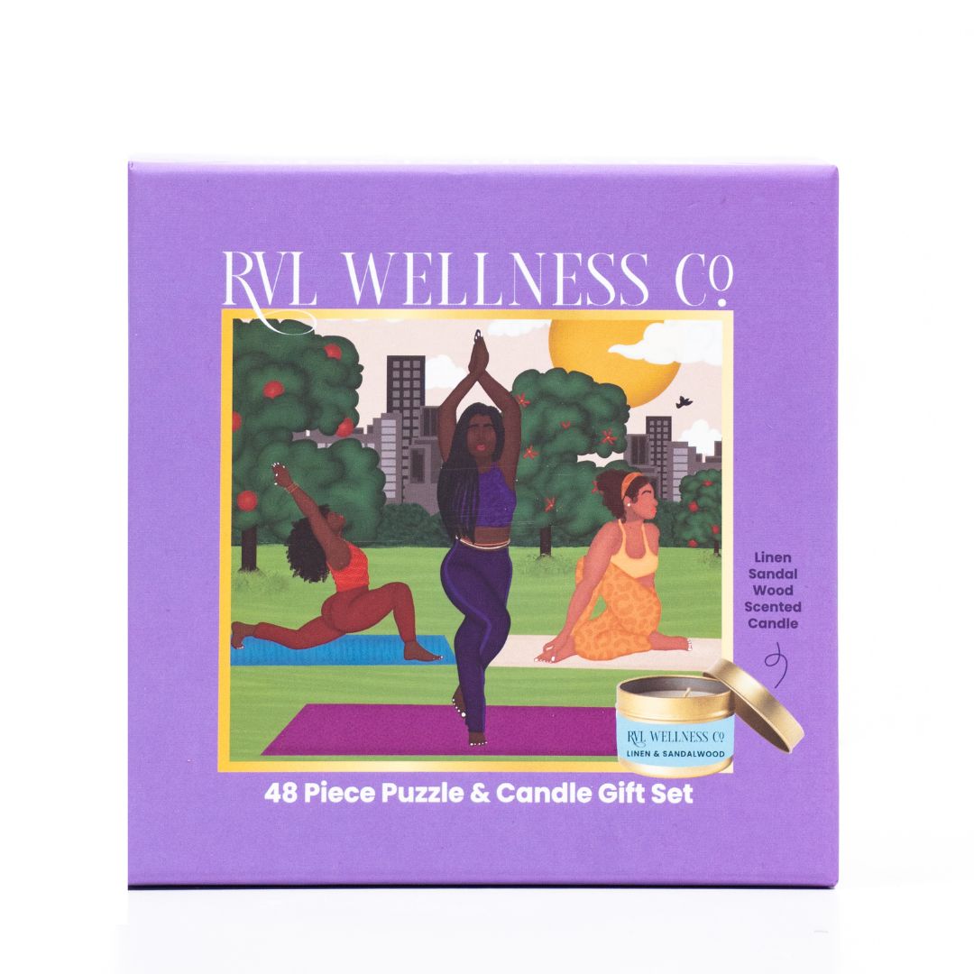 Yoga In The Park  48 Piece Puzzle & Candle Gift Set – RVL Wellness Co.